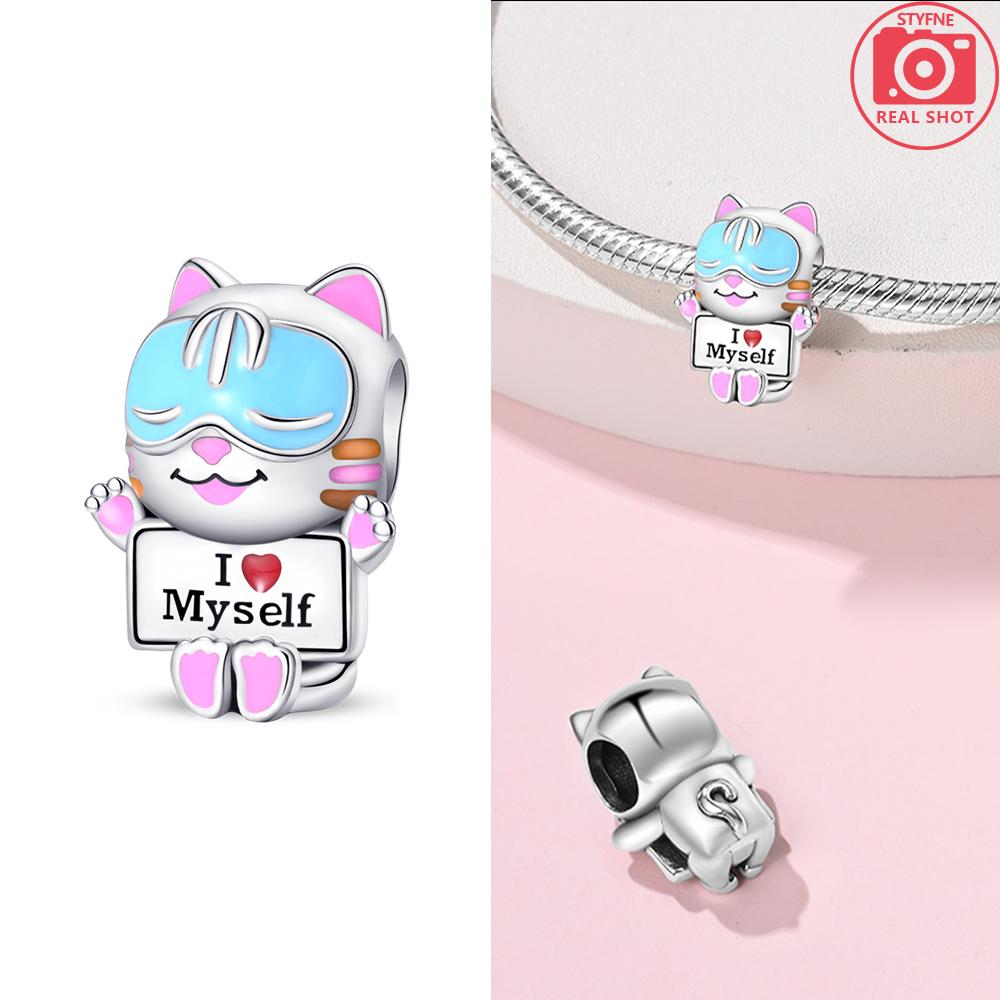 Original Copper Pink Zircon Cats Dogs Red Heart Squirrels Bead Fit Bracelet Women Jewelry Diy Children'S Day Gift