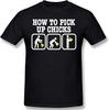 How To Pick Up Chicks Mens Basic Cotton Short Sleeve Graphic Novelty T-Shirt Fashion Tee Tops