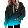 Womens Oversized Hooded Sweatshirt With 3D Print Graphic Loose Fit Long Sleeve Casual Top In Vintage Tie-Dye Style