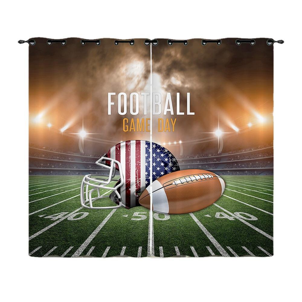 Curtains Bedroom Curtains Digital Printing Sports Blackout Curtain Cloth No Punching