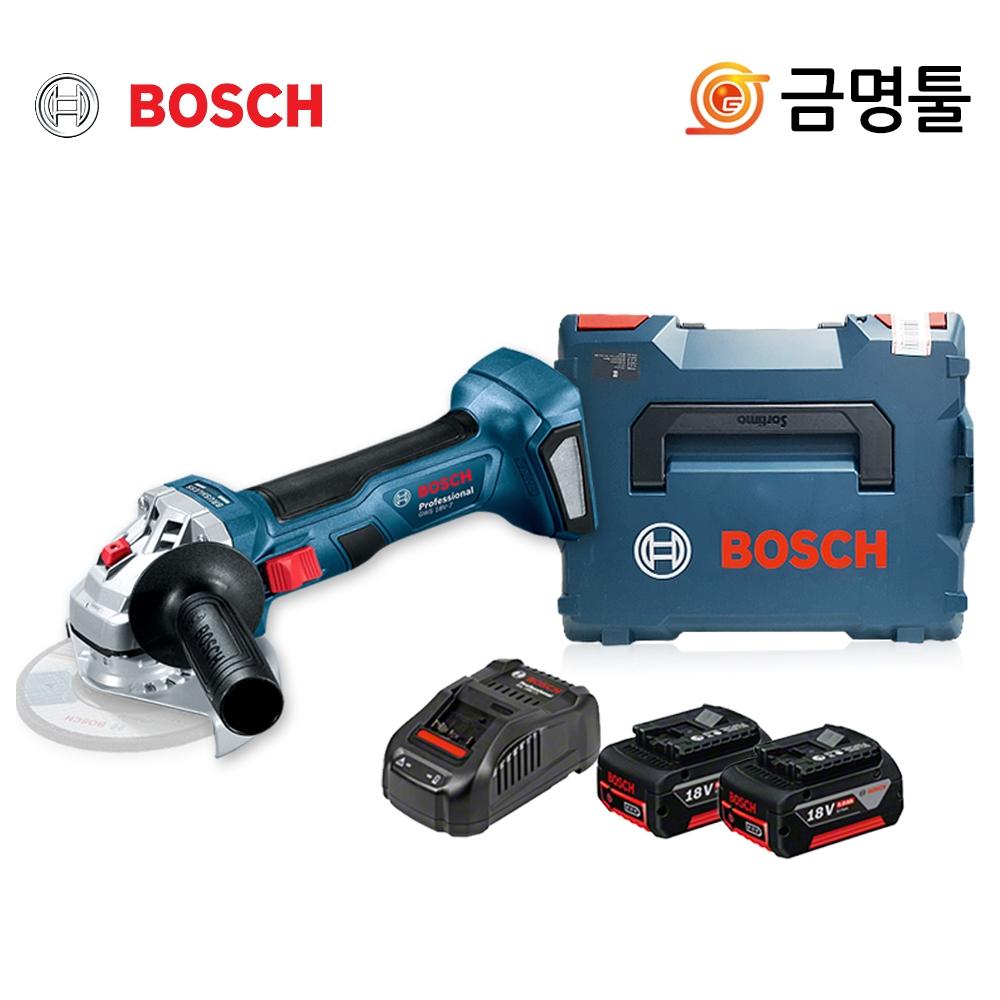 

Bosch GWS18V 7 Зарядная шлифовальная машина 18 В 5,0 Ач, 2 шт., 4-дюймовый двигатель BL, шлифовка пола, резка стали