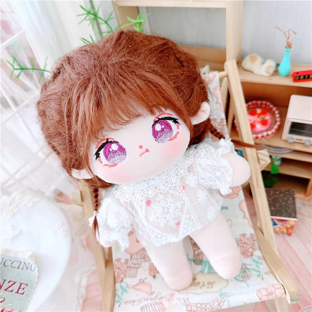 niannyyhouse 20cm Plush Toy Clothes Set: Headwear, Shirt (Black), Skirt, Backpack, Cotton Doll, Dress-up, Doll Accessories