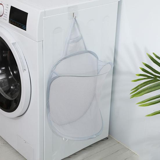 Yousheng Hanging Laundry Bag Large Capacity Foldable Design Breathable Mesh Fabric Multi-Purpose Clothes Storage Laundry Bag