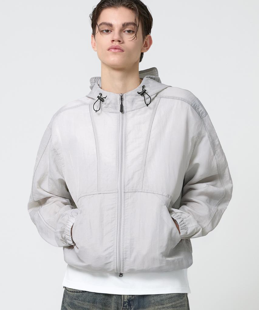 Trillion 2Way Light Sheer Hoodie Windbreaker_Light Gray