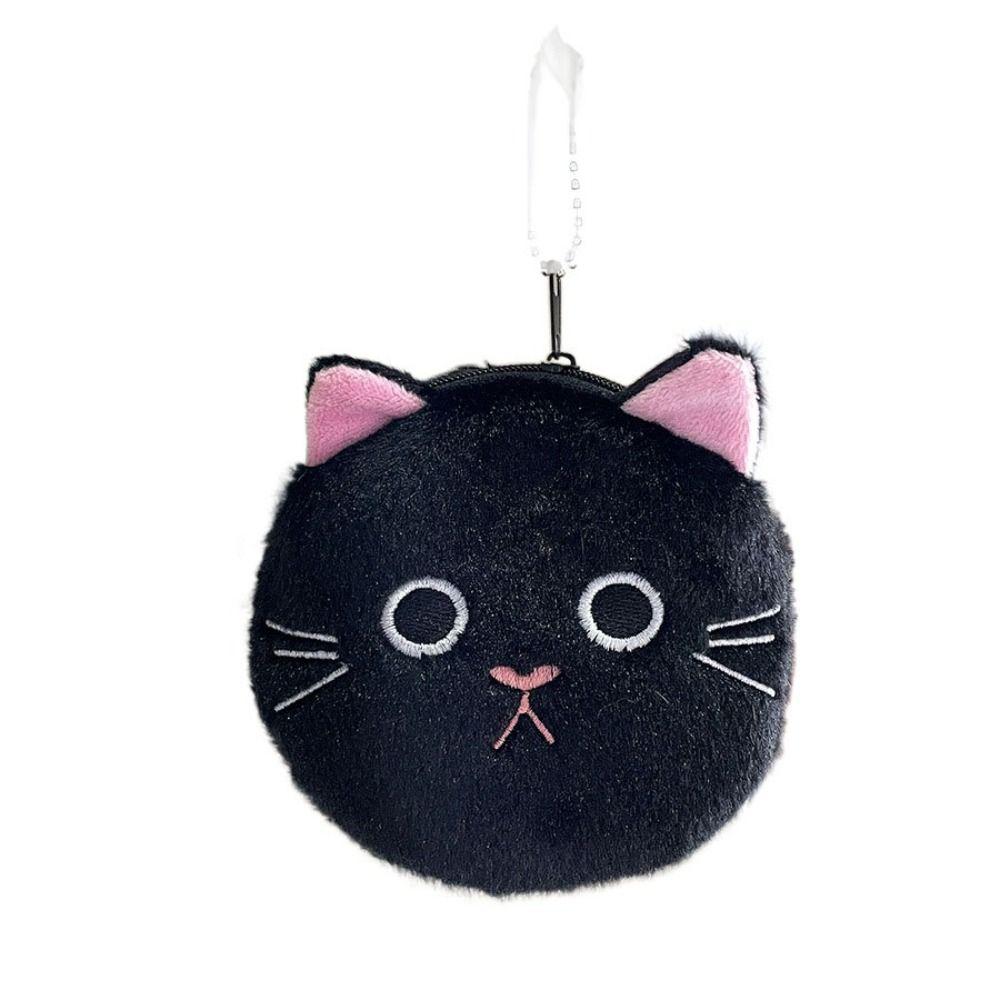 

Bag Pendant Cat Plush Coin Purse Korean Style Cartoon Change Pouch Lovely Mini Cat Handbag Boy чёрный
