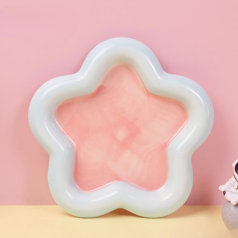 Dessert High Beauty Plate Home Desktop Atmosphere Decoration Colorful Bowl Nail Art Display Plate Cat Bowl Ceramic Grain Bowl