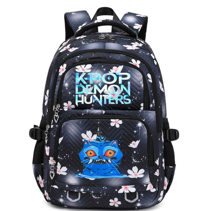 KPOP Demon Hunter Girls Printed Backpack Teen Girls Student Backpack Children's Large Capacity Backpack Cute Cartoon