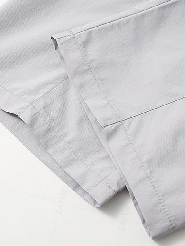 ZAFUL Men's Streetwear Daily Solid Color Multi-pocket Drawstring Tapered Cargo Pants