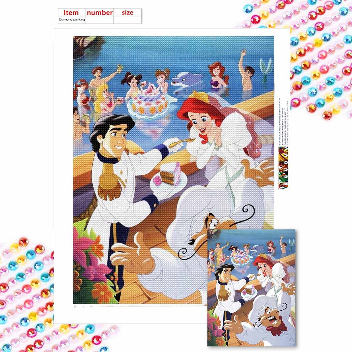 

5D Алмазная мозаика Сделай сам Принцесса, едящая торт Полная выкладка Стразы Мозаичная вышивка Изделия ручной работы Домашний декор Подарок Round 20x30cm