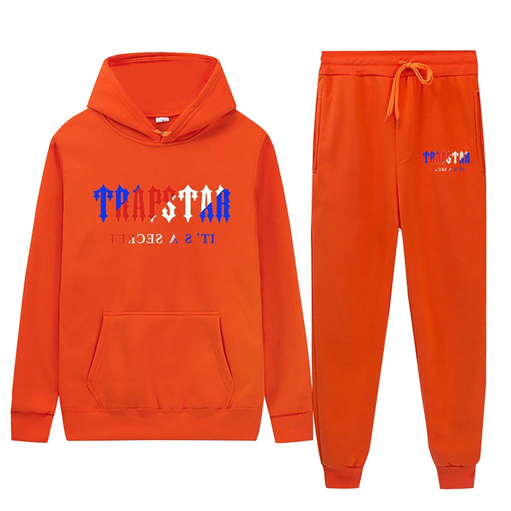 Women's Hooded Athletic Tracksuit Unisex Two-Piece Running Clothing Long Sleeve Pullover Hoodie Sweatshirt + Track Pants Set