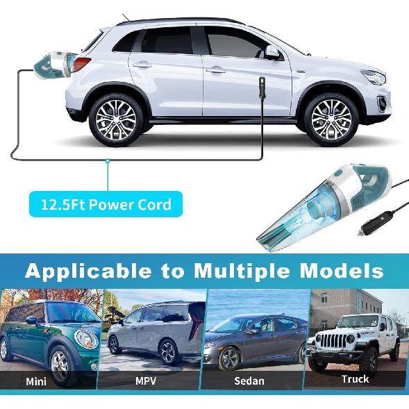 Car Vacuum Cleaner High Power 9000PA, Handheld Car Vacuum,Mini Portable Handheld Vacuum, Corded Wired Vacuum Cleaner for Car Cleaning-Deep Detailing