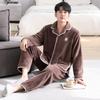 Antistatic Pajamas Men'S Autumn And Winter Coral Fleece Fleece Thickened Flannel Men'S Large Size Winter Thermal Loungewear
