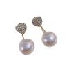 Pearl and Diamond Heart Earrings with Niche Silver Needle Studs, 2022 Trendy Design for Girls.