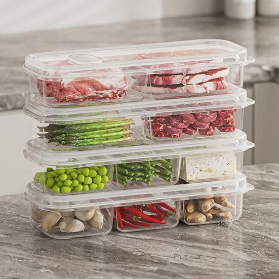 1/3/6Pcs Food Fruit Storage Box Multiple Compartments BPA Free Transparent Design Portable Refrigerator Freezer Organizer