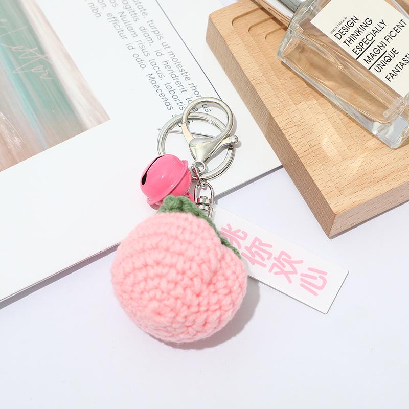 Peach Pendant Keychain - Cute Gift for Couples and Students