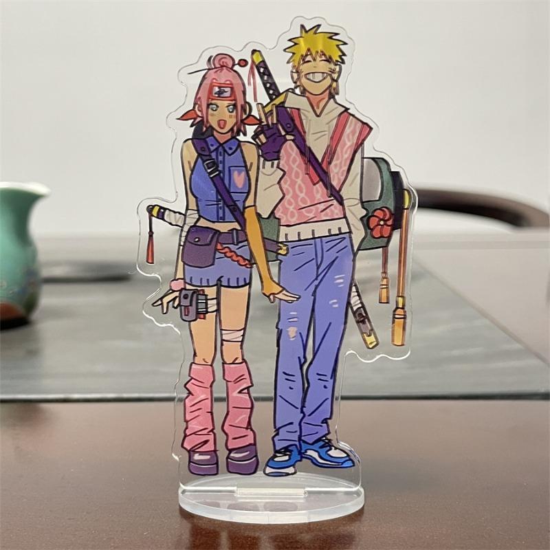 Naruto Acrylic Ornament Haruno Sakura Sasuke Anime Action Figure Car Desktop Decoration Model Toy Cute Birthday Gifts for Lovers