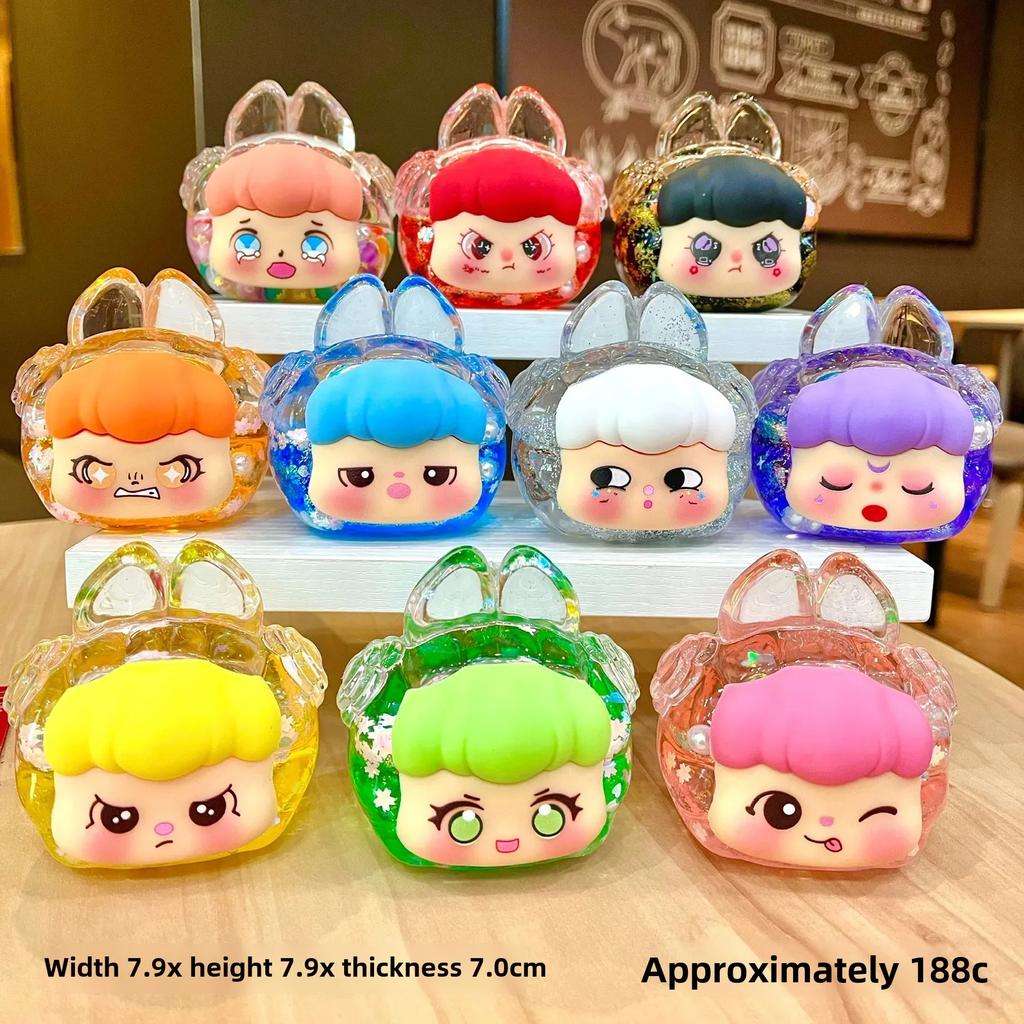 Kurutulmuş Çiçekler, Yanıp Sönen Renkli Boncuklar ve Yağ Şişesi ile Mengmeng Tavşan Hareketli Kum Süsleri - Sevimli Tahıl Aksesuarları ve Douyin'de Trend Oyuncaklar.