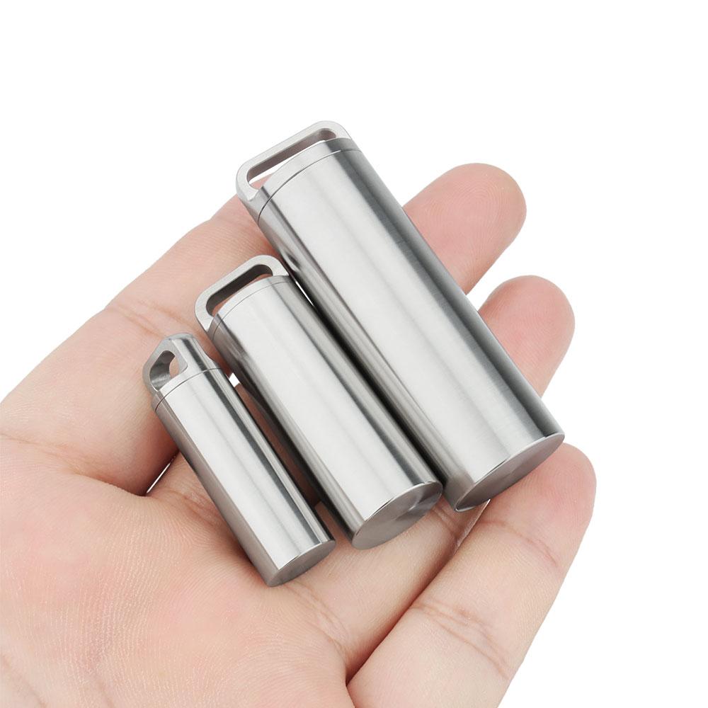 Titanium Alloy Seal Bottle Portable Waterproof Storage Box Outdoor Accessories Camping Tool Pendants 4