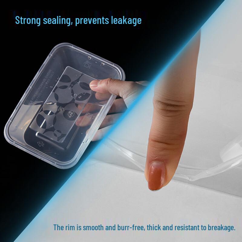 Disposable Rectangular Plastic Food Containers with Lids