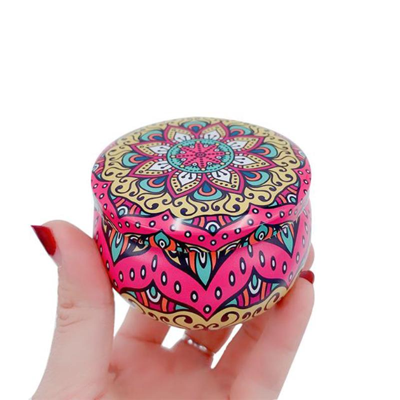1Pcs Tinplate Candy Box Cookie Case Home Decor Festive Drum-Shaped Supplies