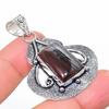 Iron Tiger Eye Gemstone Handmade 925 Sterling Silver Jewelry Pendant 1.89" SU-3323