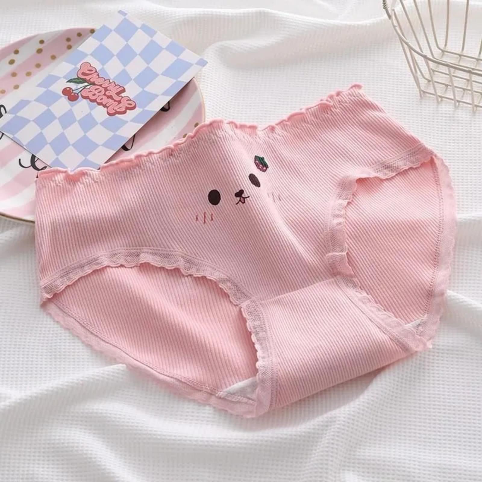 Женские японские милые и сладкие новые дышащие двухслойные трусы M