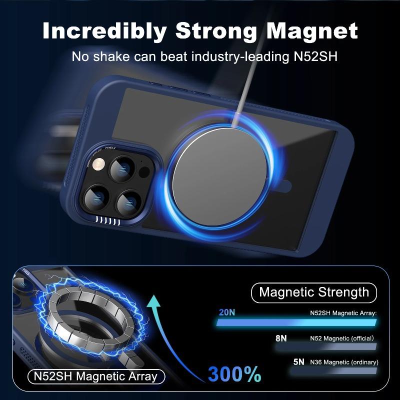 Magnetic Frame Bumper Protection Phone Case for IPhone 17 16 15 14 13 12 11 Pro Max for Magsafe Acrylic Translucency Cover