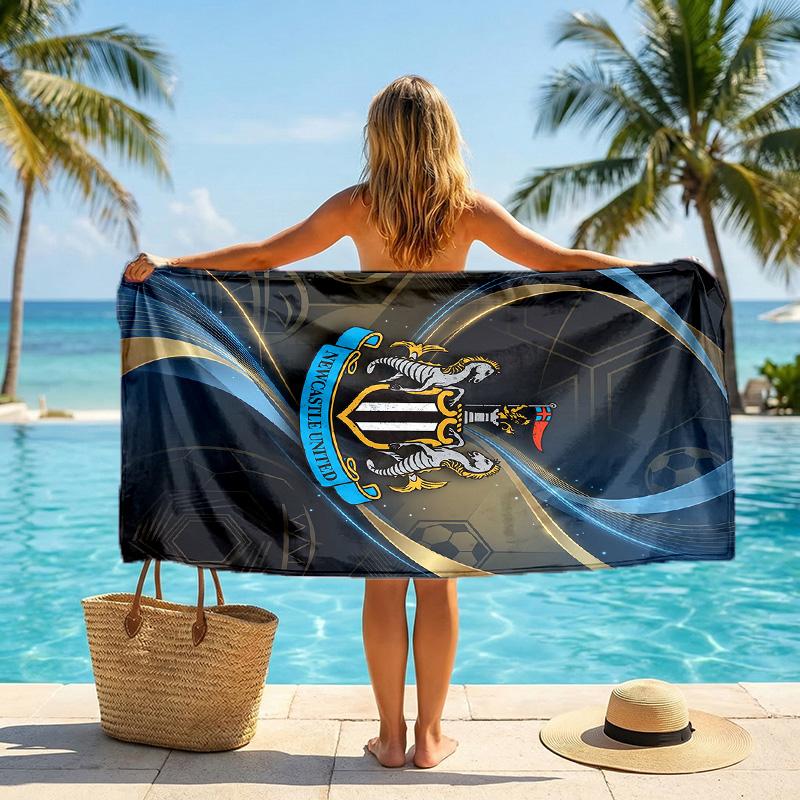 Asciugamano da Spiaggia Calcio Newcastle United Morbido Microfibra Asciugamano Estivo Asciugatura Rapida Assorbente per Spiaggia Piscina Viaggio