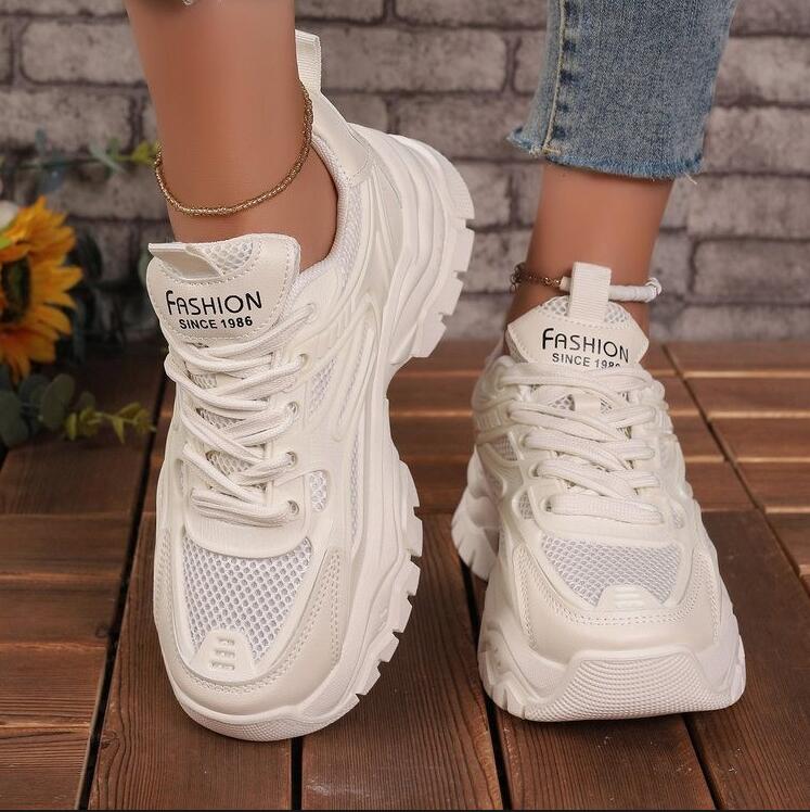 Women 2025 Spring Autumn Summer Breathable Platform Sneakers Casual Mesh Lightweight Sport Running Shoes