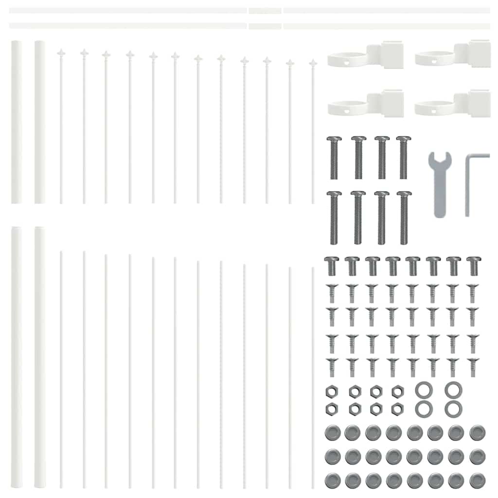Garden Fence Woerden White 170 x 165 cm Powder Coated Steel