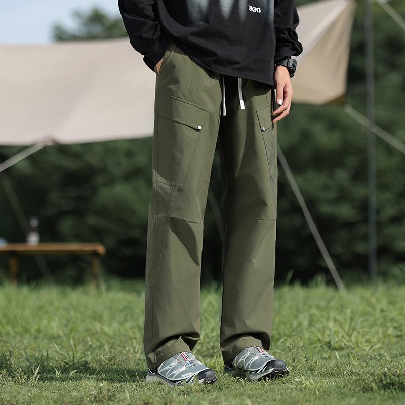 2024 Men's Trendy American Loose Straight-Leg Wide-Leg Casual Work and Sports Pants for Spring and Autumn