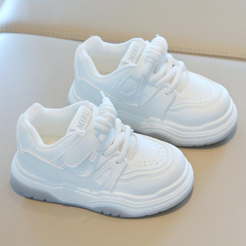 Children Soft Sole White Shoes Spring Autumn Boys Sports Skate Shoes Korean Casual Girls Toddler Sneakers