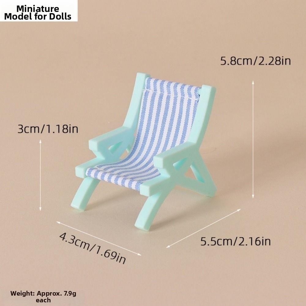 Multicolors Foldable Beach Chair Model Plastic Doll Summer Vacation Chair For OB11 Doll