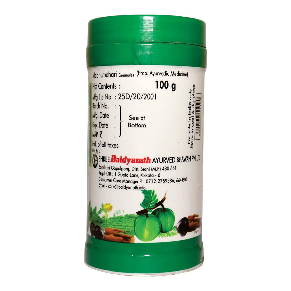 Baidyanath Asli Ayurved Madhumehari Granules 100g Pack Of 3 For Balanced Blood Glucose And Metabolic Support