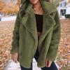 Women's Fashionable Solid-color Lapel Mid-length Plush Coat