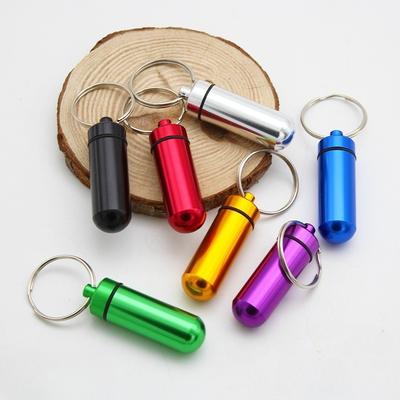 Tragbare Medizinflasche Mini Aluminiumlegierung Schlüsselanhänger Hängende Flasche Versiegeltes Fach Wasserdichte Metall-Medizinbox