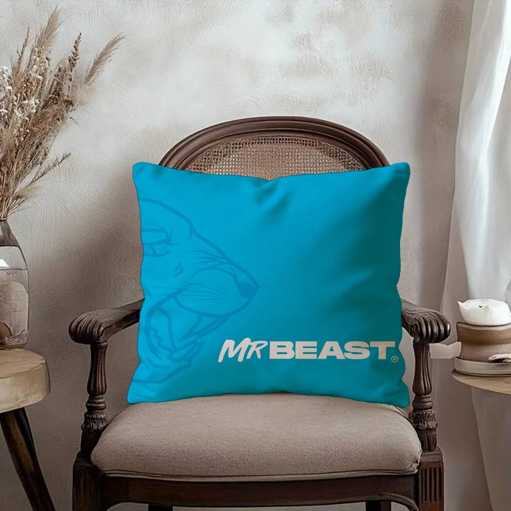 Logo M-Mr cool Beast Cushion Cover Car Throw Pillow Case For Sofa Car Christmas Gift 40x40cm 45x45cm
