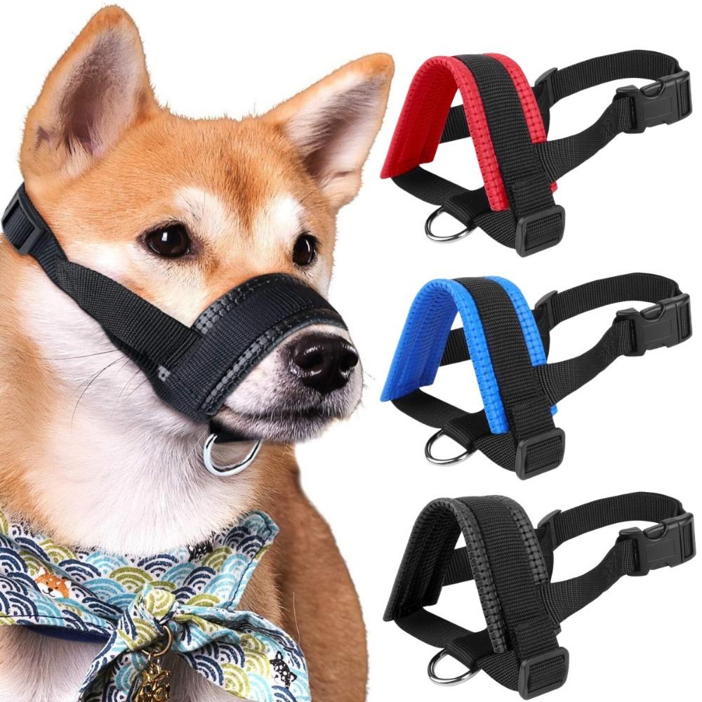 

Adjustable Dog Muzzle Prevent Biting and Barking Safety Breathable Pet Muzzle Prevent Accidental Ingestion of Dog Mouth Cover S чёрный
