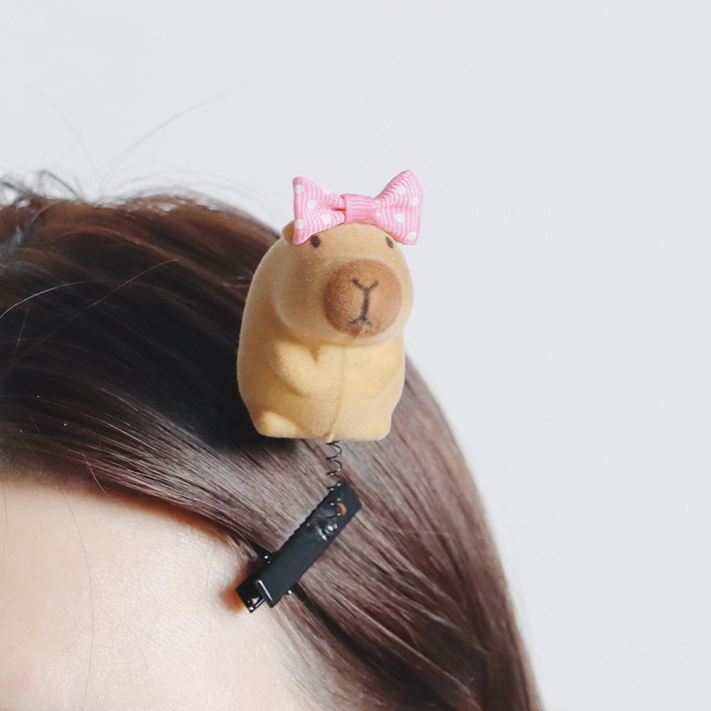 6 Stück 3D Plüsch Haarspange Capybara Haaraccessoires Kawaii Kinder Kopfschmuck Schnabelklemme Partygeschenk