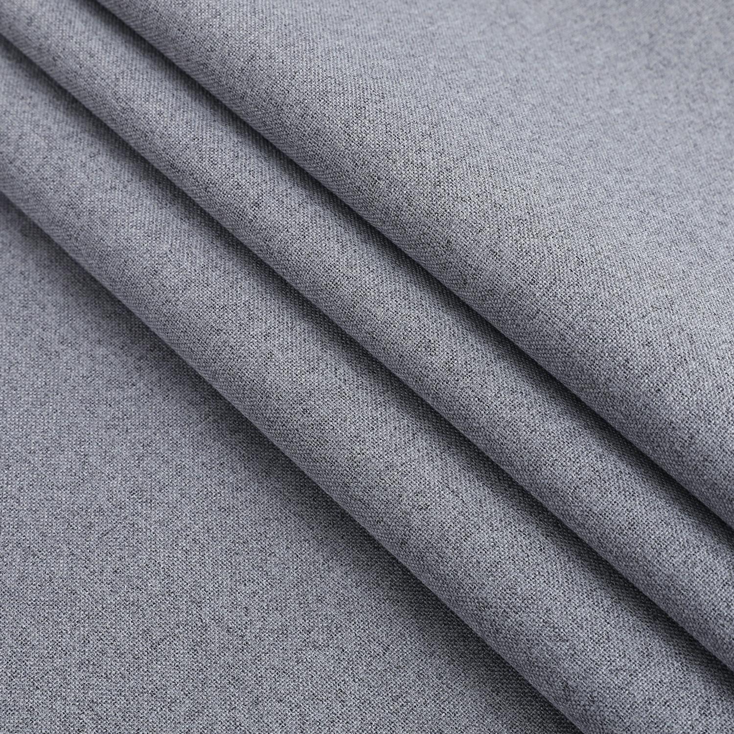 

310cm Height Custom Made 100% Blackout Soundproof Curtain Blackout Faux Linen Curtains For Bedroom Living Room Drapes Window W100cmxH130cm 1piece&Hooks сірий колір