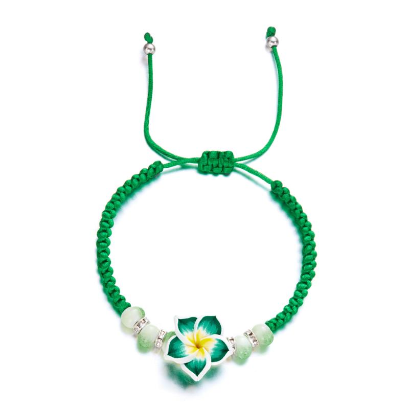 Bohemian Big Flower Charm Bracelets For Women Elegant Resort Style Soft Clay Pottery Beaded Bangles Girls Party Jewelry