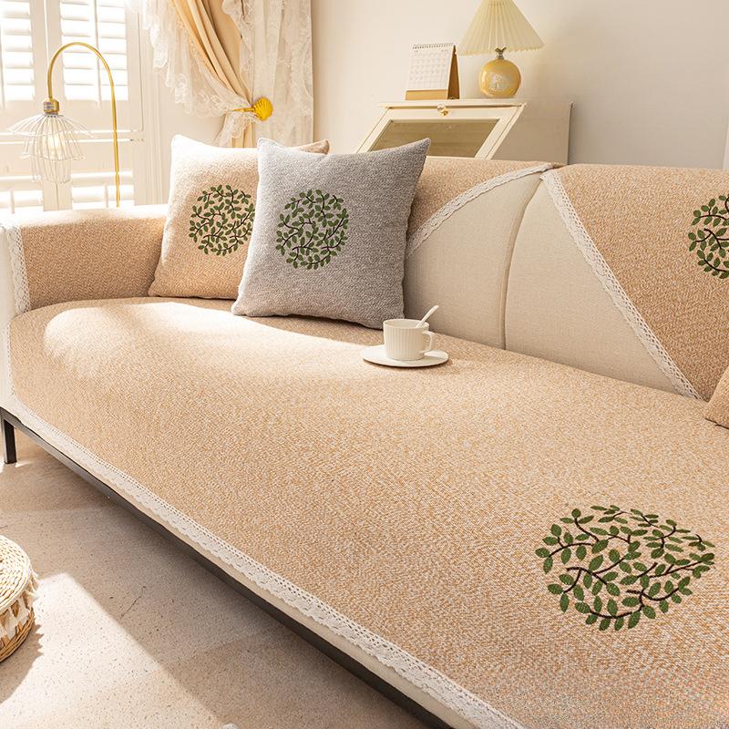 

Диванная подушка для четырех сезонов, обычные ткани, кожа, нескользящая, хлопок, лен, летняя подушка, простой, высококачественный чехол в скандинавском стиле, спинка для полотенец 70*70CM