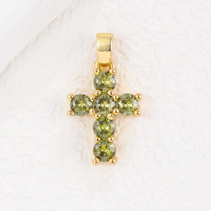 2025 New Stainless Steel Cross Necklace 18K Real Gold Plated Cubic Zirconia Christian Cross Charms Religious Pendant