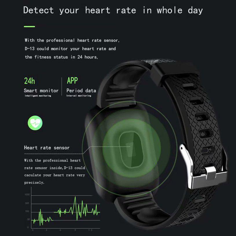 Cimiva D13 Pulsera Inteligente Fitness Tracker Frecuencia Cardíaca Tensiómetro  Smartband IF comprar a buen precio — entrega gratuita, reseñas reales con  fotos — Joom