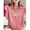 This Year's Trendy Plus-Size Red Printed Women's T-Shirt - Loose, Fashionable & Versatile for Middle-Aged & Elderly Women
