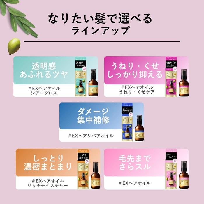 LUCIDO Oil Treatment #EX Hair Oil - Frizz & Curl Care - Argan Oil - Leave-in - 60ml + Sample (Hair Mask 10g) [Amazon.co.jp Exclusive] Clear