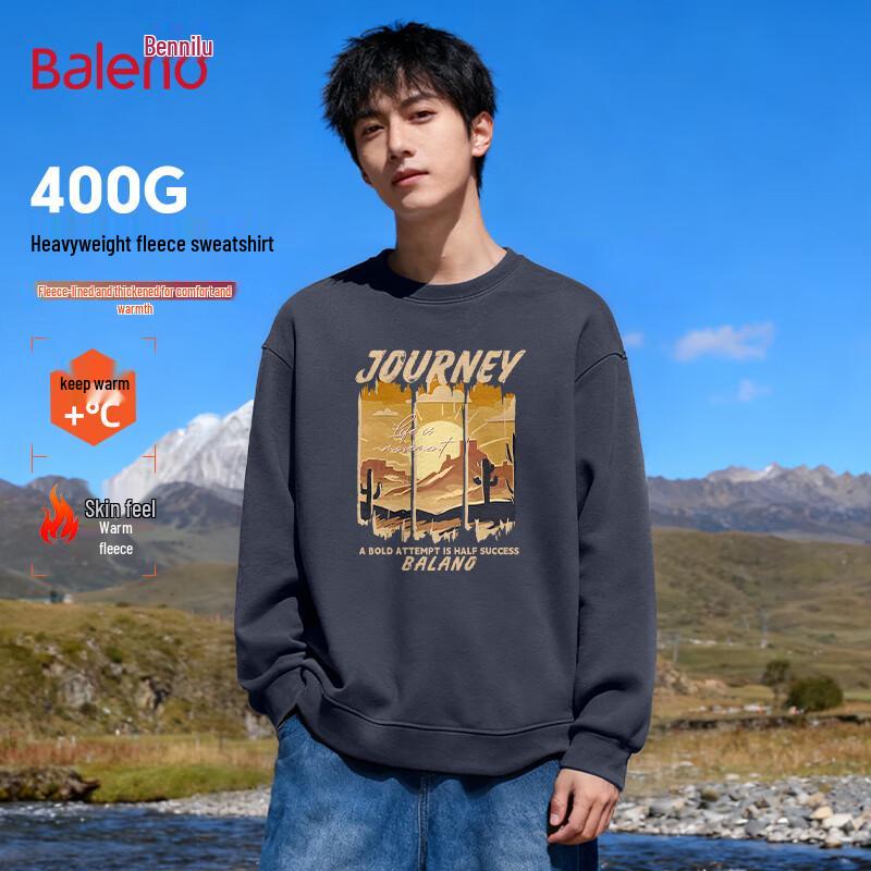 

Baleno Men s Heavyweight Fleece Lined Crew Neck Sweatshirt M