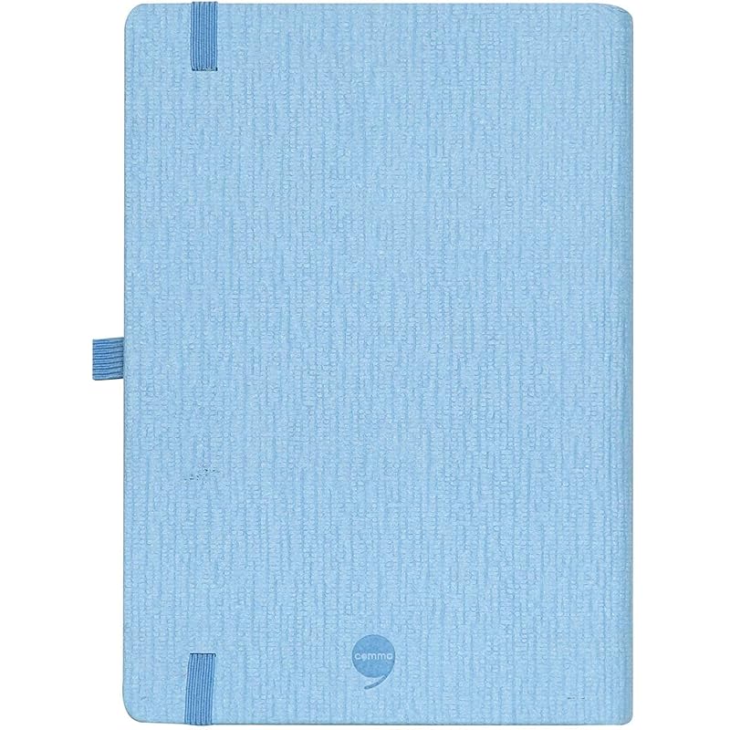 

COMMA Abaca A5 Size Hard Bound Notebook with Elastic Band Closure & Pen Loop 192 Pages 80gsm Natural Shade Paper Te 5 синій