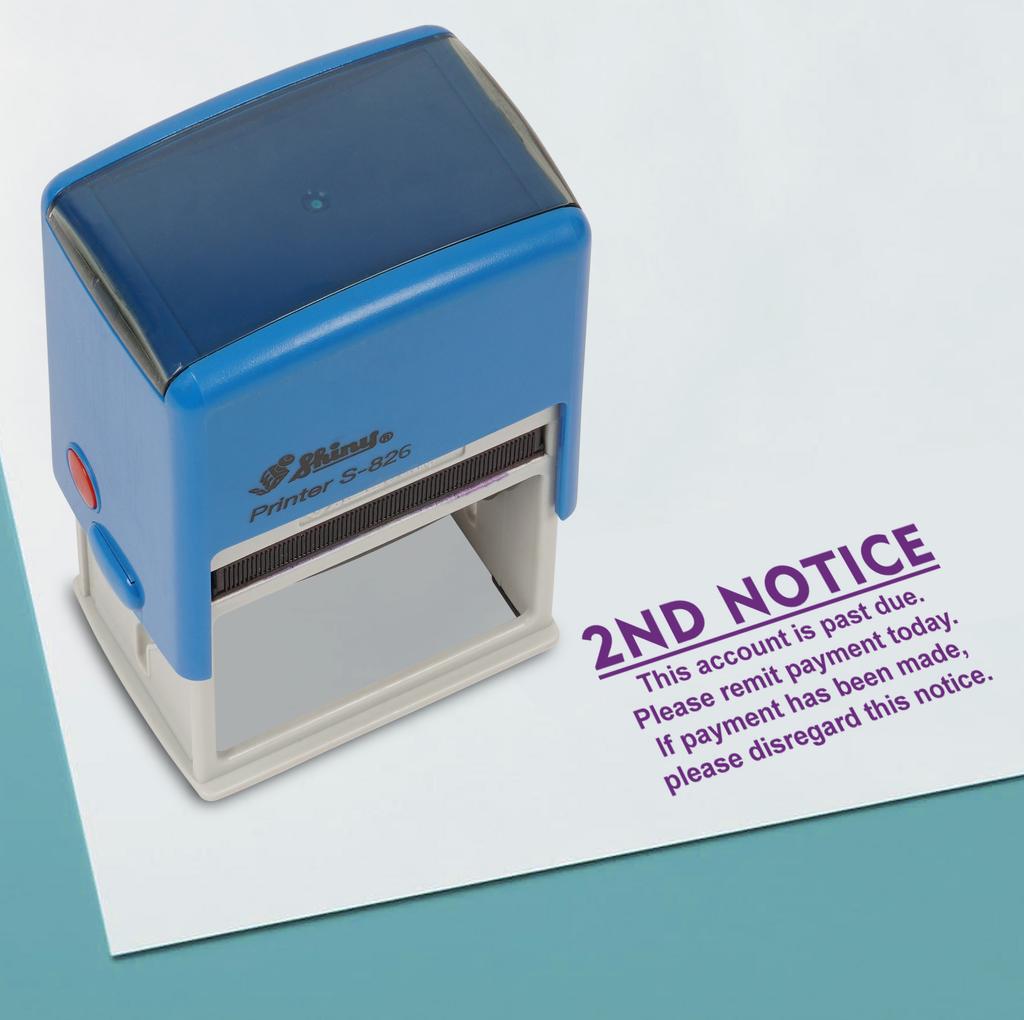 Printtoo Second Notice Past Due Self Inking Rubber Stamp Pre,Inked Office Stamp, Home Office Business Stationery, 41 x 24 mm,