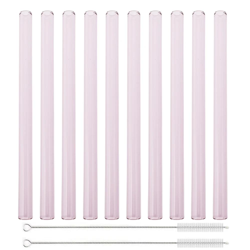 10Pcs Reusable Drinking Straw Glass Straws Eco-friendly High Borosilicate Glass Straw Tube Party Bar Drinkware Bar Accessories